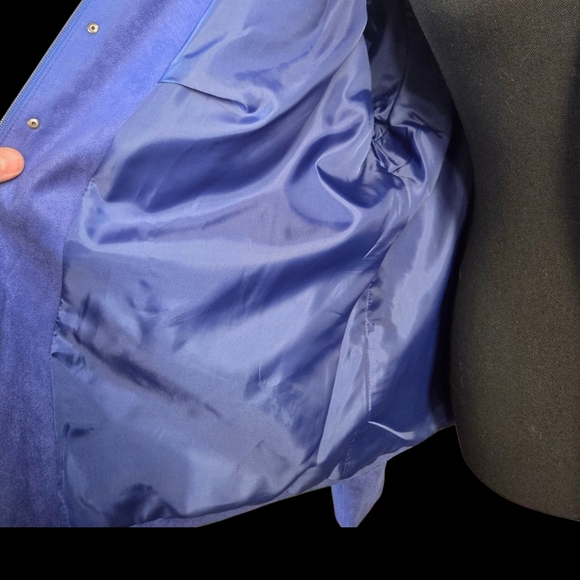 TanJay Women's Blue Bomber Suede Feel Jacket Size 16P - Picture 8 of 8